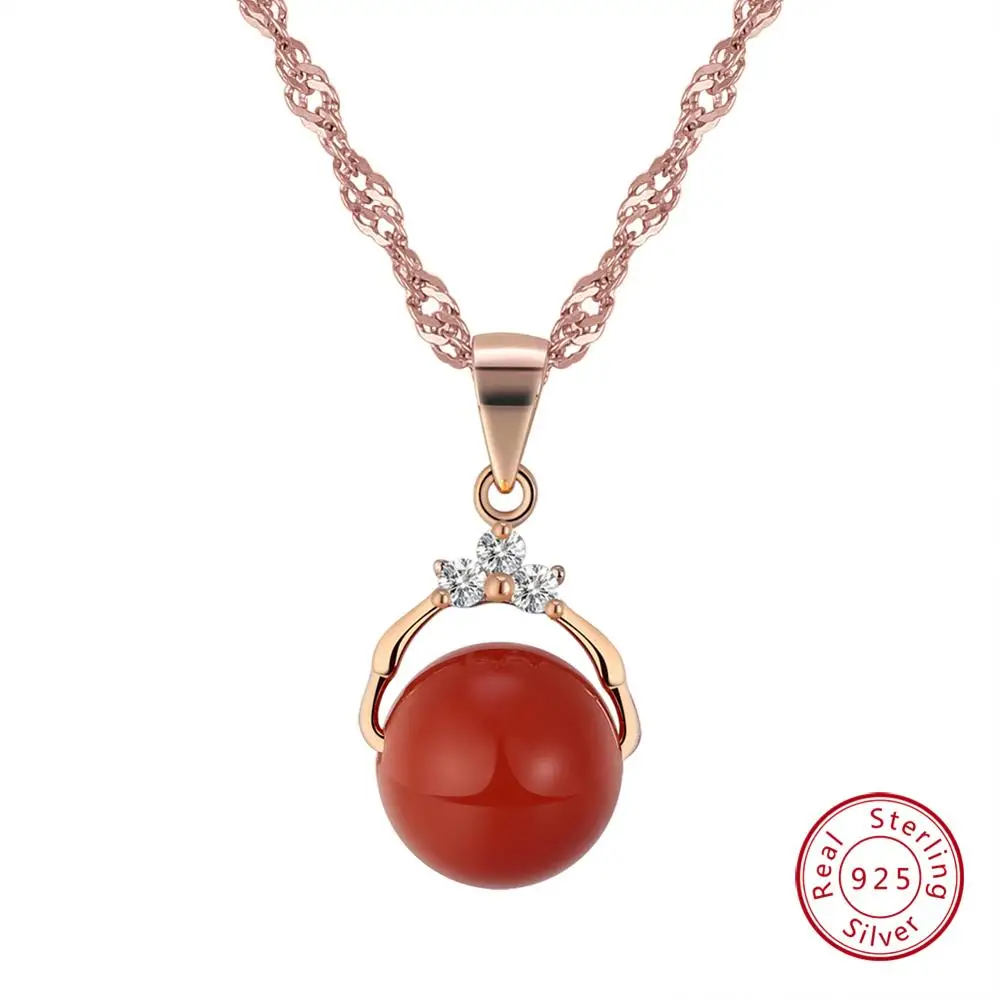 Gold Red Agate Effie queen ожерелье из стерлингового серебра 925 пробы Подвески Ювелирные изделия для женщин с роскошным большим Зеленый хрустальный камень аксессуары BN01 - Цвет камня: Gold Red Agate