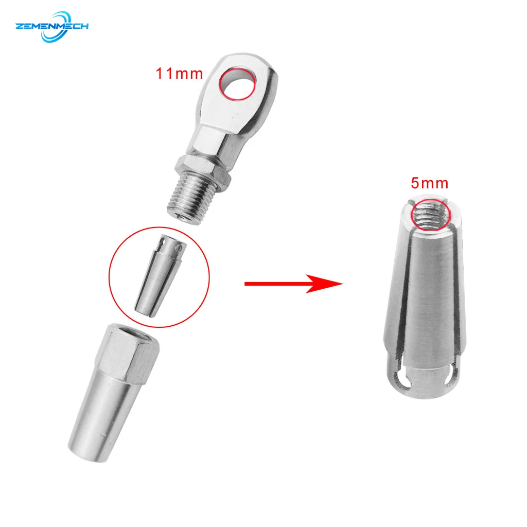 

2PCS 316 Stainless Steel Swageless Eye Terminal Wire Cable Rope DIY Fitting Rigging Hardware Balustrade Kit Household Hardware