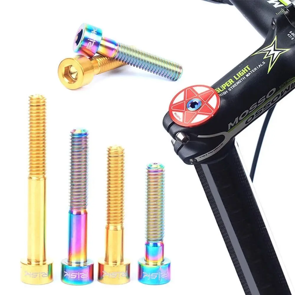 

Gold MTB Bike M6x30/40/50mm Road Bike Headset Stem Cap Bike Fixing Bolts Bicycle Headset Cap Bike Taper Head Screw