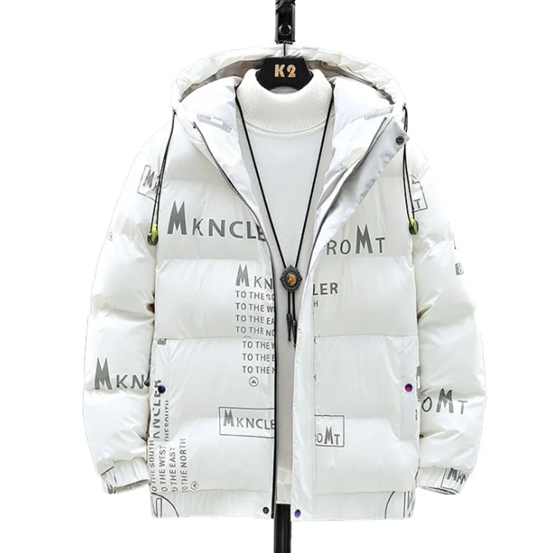 

2020 Winter New Korean Casual Warmth Thick Plus Size Loose Wild Men White Duck Down Hooded Down Jacket Tide Free Shipping