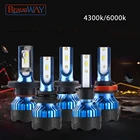 Светодиодные лампы BraveWay, для автомобилей с чипом CSP, H8, H9, H11, H4, HB4, HB3, H7, 12 В, H1 светодиодный 4300K, 6500k