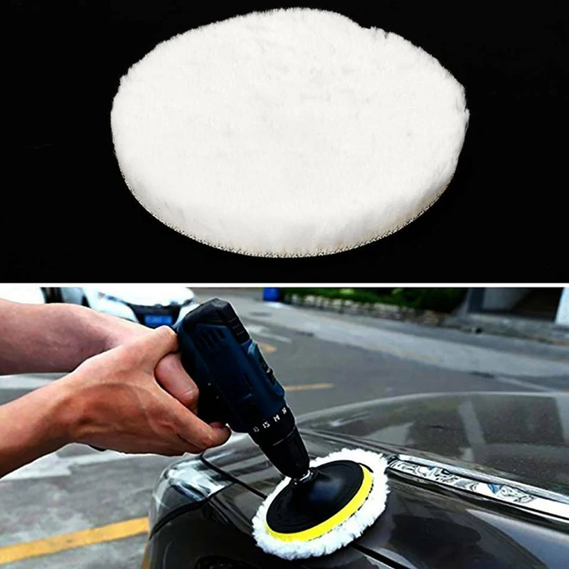 

3PCS/Set 6 inch Car Polishing Set Wool Wheel Set Buffing Polishing Pads Wool Wheel Mop Kit For Car Polisher Drill UK Accessories