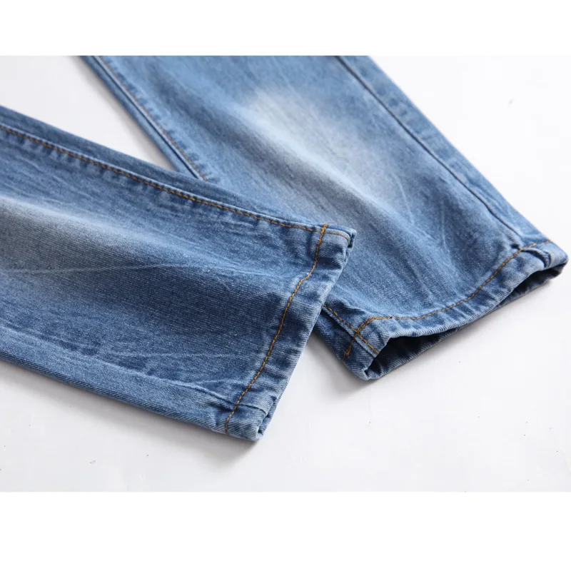 

New Jeans fit pants men's Streetwear Destroyed Ripped Jeans Homme Hip Hop Broken modis male loose Biker Wash Patch jeans Pants