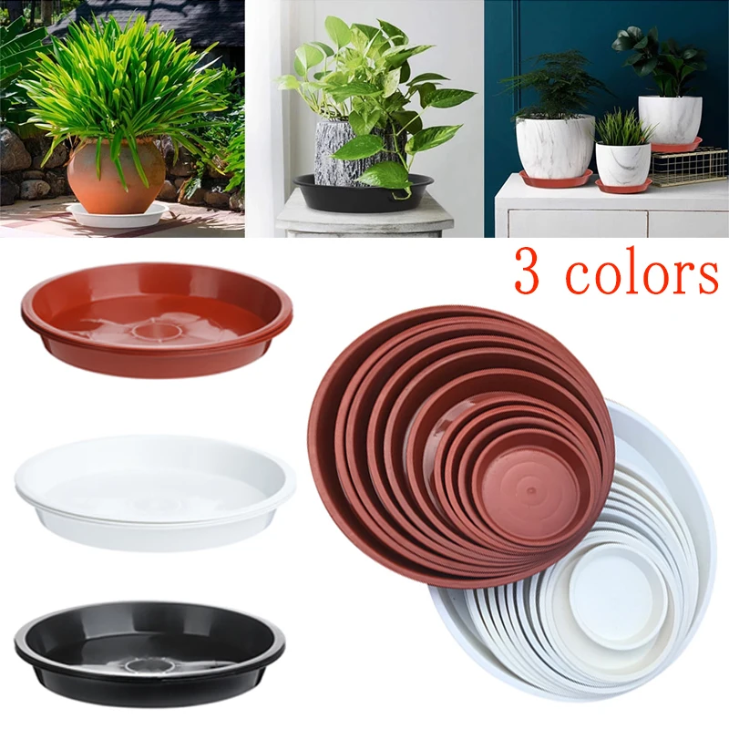 

3Pcs Durable Plastic Plant Saucer 4/6/7/8/10 inch Round Drip Plant Trays Flower Pot Indoor Outdoor Home Garden Supplies