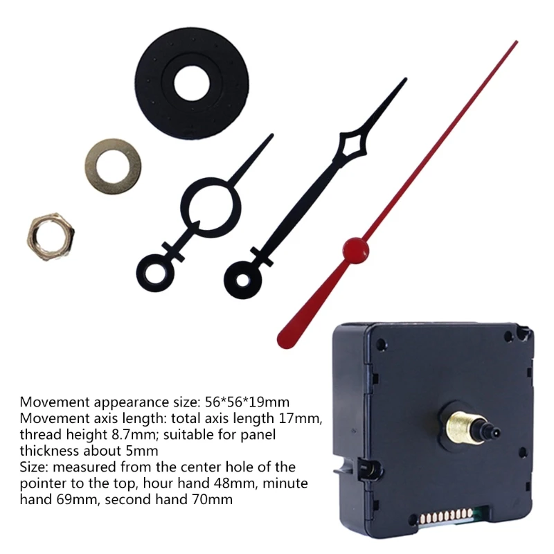 

Metal Hour Minute and Second Hand-controlled Clock Movement Wall Clock Movement Needle with Metal Bell clock accessories