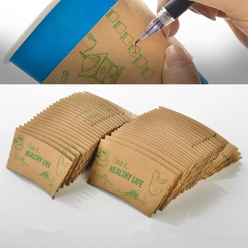 50 шт. высококачественные белые утолщенные бумажные чашки с изоляцией из крафт