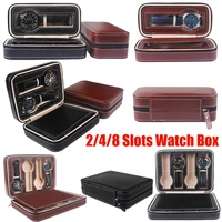 248 slot watch box pu leather portable watch holder case exquisite durable men women watch organizer box display storage case