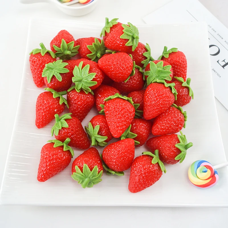 Artificial fruit Fake Simulation Strawberry Model Plastic Photography Props Room Decoration | Дом и сад