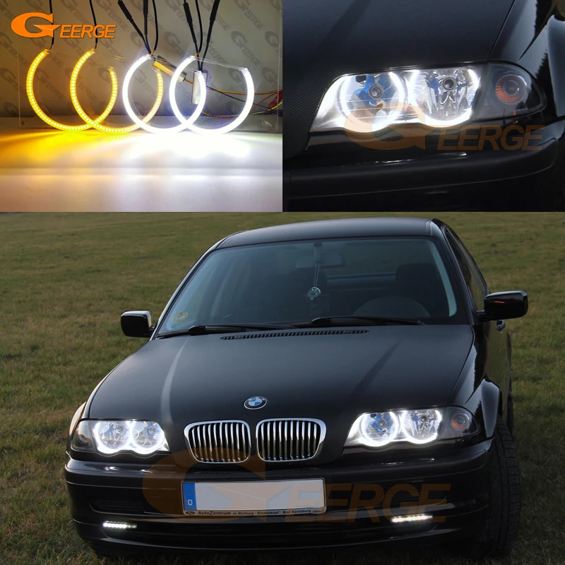 

Ultra Bright Dual Color Switchback Day Light turn signal light SMD LED Angel Eyes For BMW E46 M3 Coupe Convertible 2001-2006