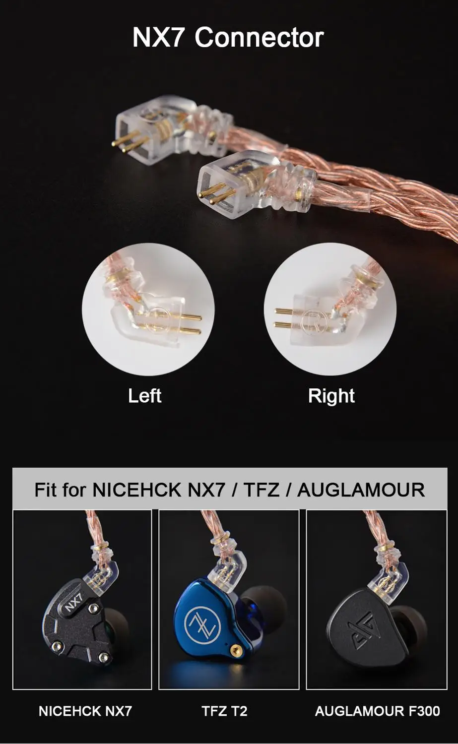 NICEHCK C16 3 16 Кабельный разъем MMCX сердечники высокой чистоты медный кабель 5/2 5/4 4