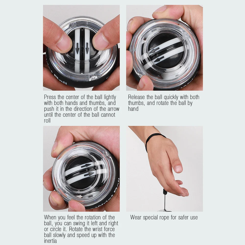 

LED Wrist Ball Super Gyroscope powerball self-starting Gyro arm force trainer Muscle Relax Gym Fitness Equipment