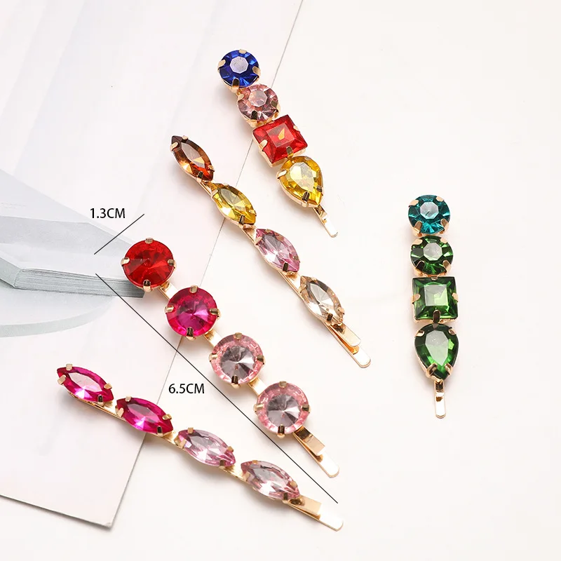 С украшением в виде кристаллов для волос ручной работы BB клип темперамент челка