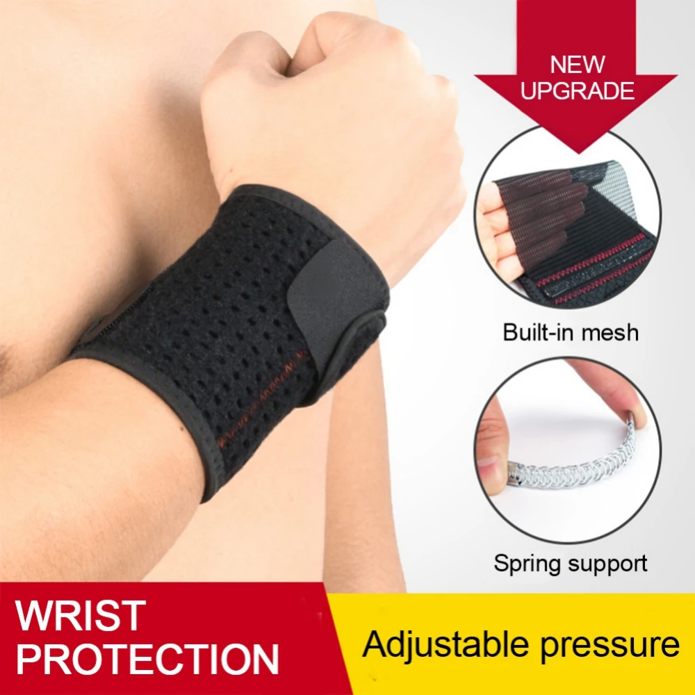 

Support Wrist Brace Adjustable Band Wristband Sports Protective Gear For Badminton Tennis Weightlifting Impact Wrist Guards