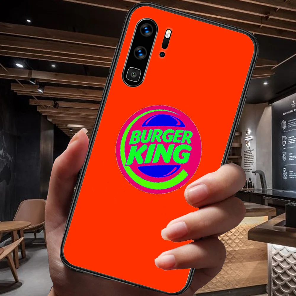 

Burger Food King Phone Case For Huawei P Mate Smart 10 20 30 40 Lite Z 2019 Pro black Funda Painting Prime Tpu Cell 3D Shell