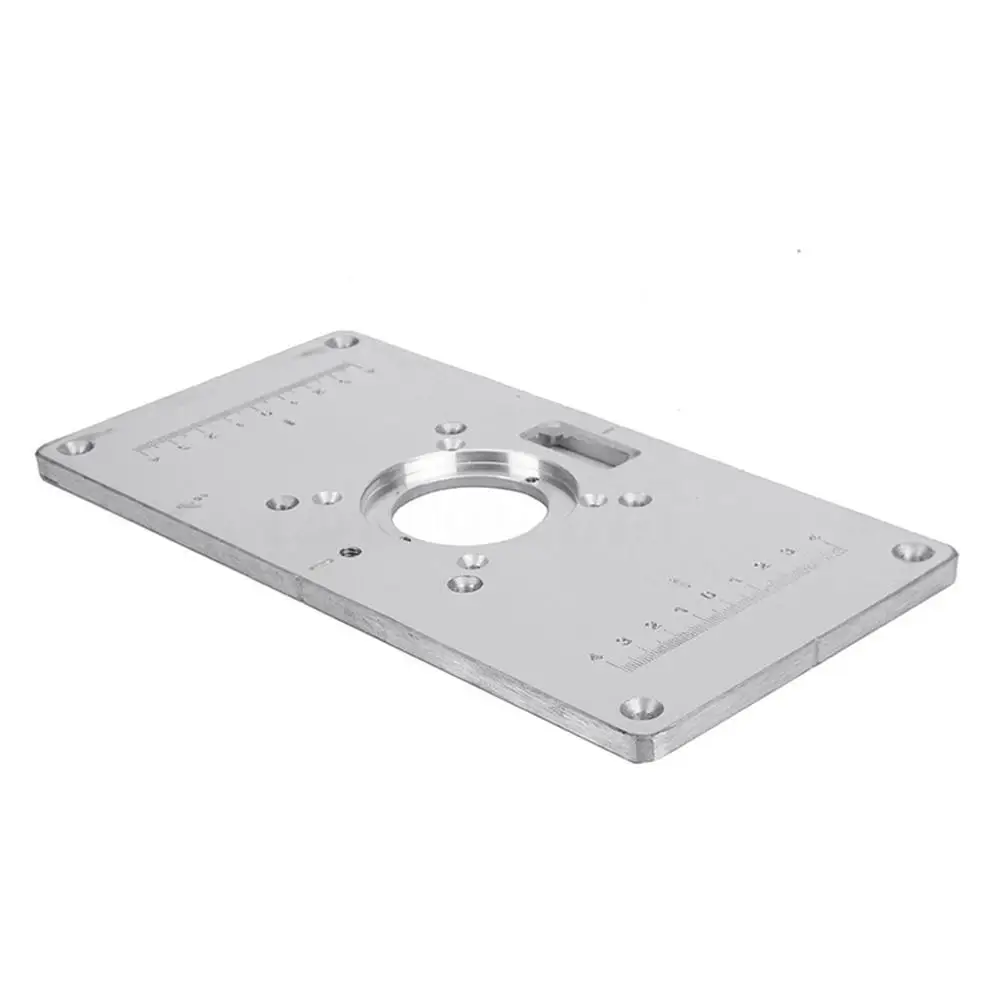 

235mm X 120mm X 8mm Router Table Plate 700C Aluminum Router Table Insert Plate + 4 Rings Screws For Woodworking Benches