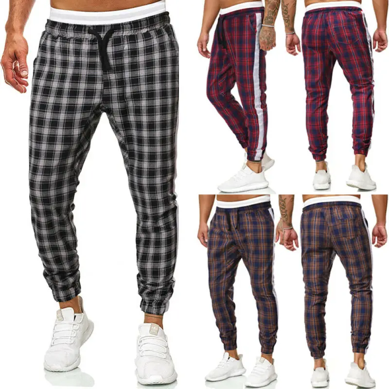 Мужские весенние повседневные клетчатые Костюмные брюки новинка деловая одежда