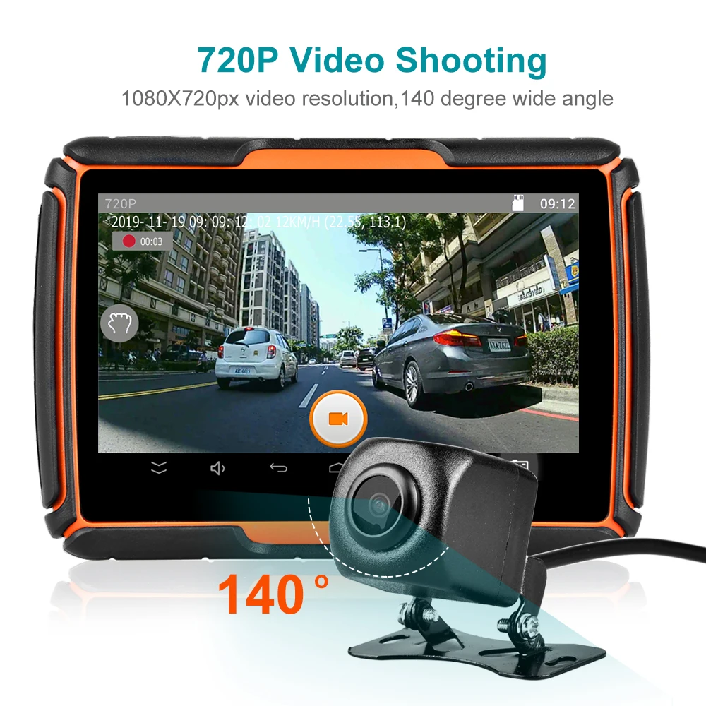 Новейший Fodsports gps мото навигатор 4,3 дюймов с DVR IPX7 Водонепроницаемая Android система wifi Bluetooth мотоцикл gps навигация