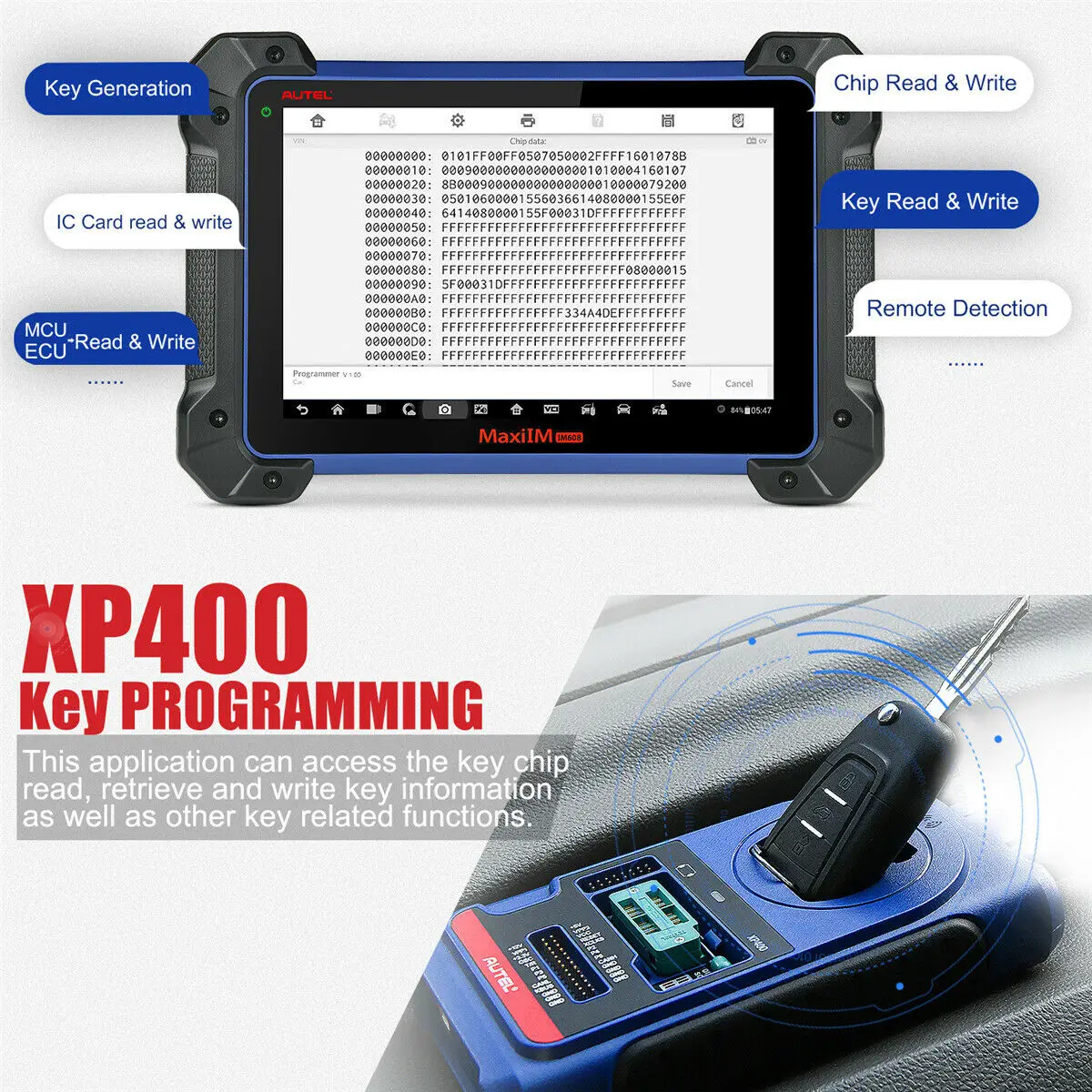 Автомобильный диагностический инструмент Autel MaxiIM IM608 OBDII Key программный сканер IMMO