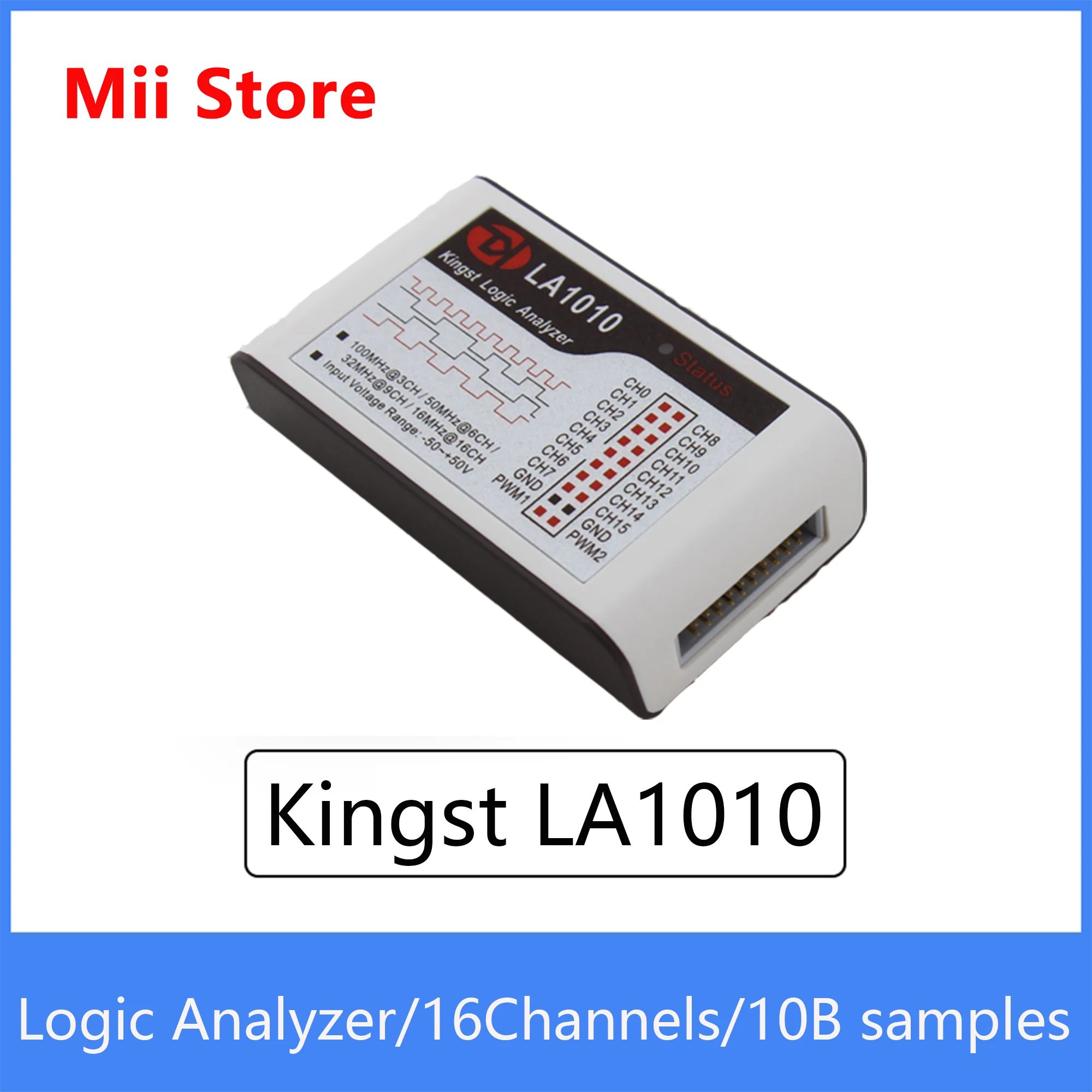 

Kingst LA1010 USB Logic Analyzer 100M max sample rate,16Channels,10B samples, MCU,ARM,FPGA debug tool english software