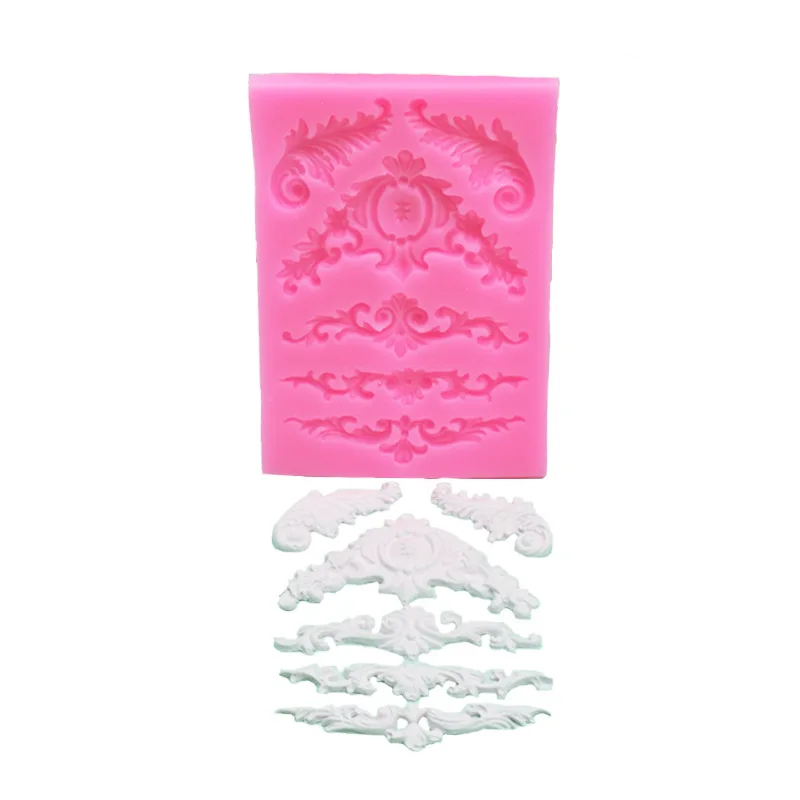 

1pc Mini European rectangular relief lace mold fondant cake molds chocolate mould for the kitchen baking Silicone Decoration
