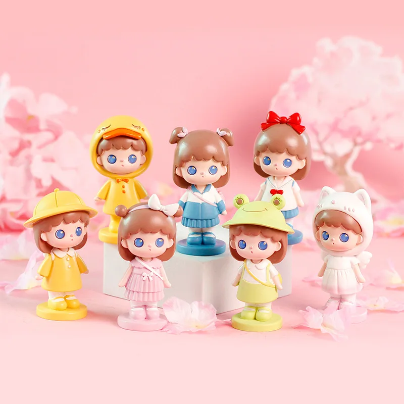 

New Tangtang Campus Blind Box Hand-made Cartoon Cute Girl Creative Resin Creative Gift Birthday Gift office desk accessories