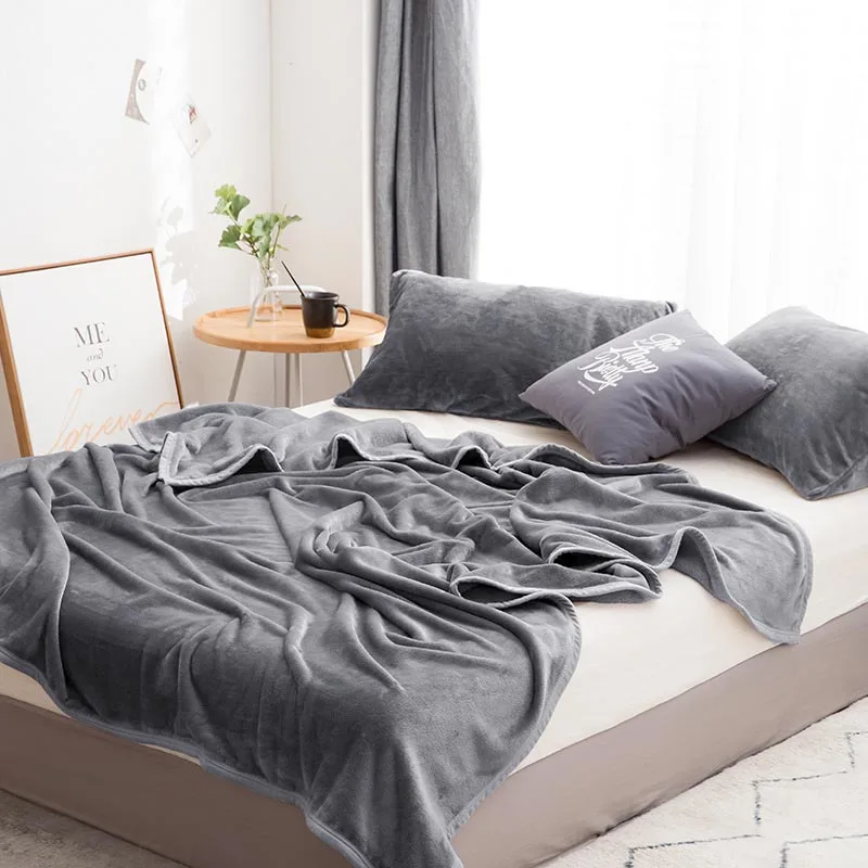 Коралловое Флисовое одеяло для кровати теплое Фланелевое покрывало на диван