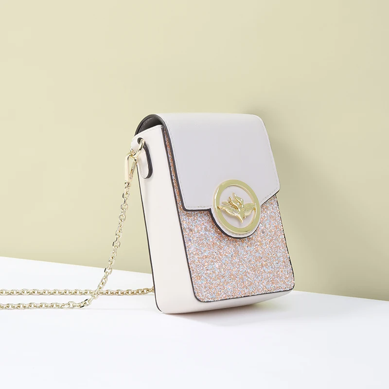 smart ladies luxury shiny bag for Mobile phone messenger pink crossbody bags | Багаж и сумки