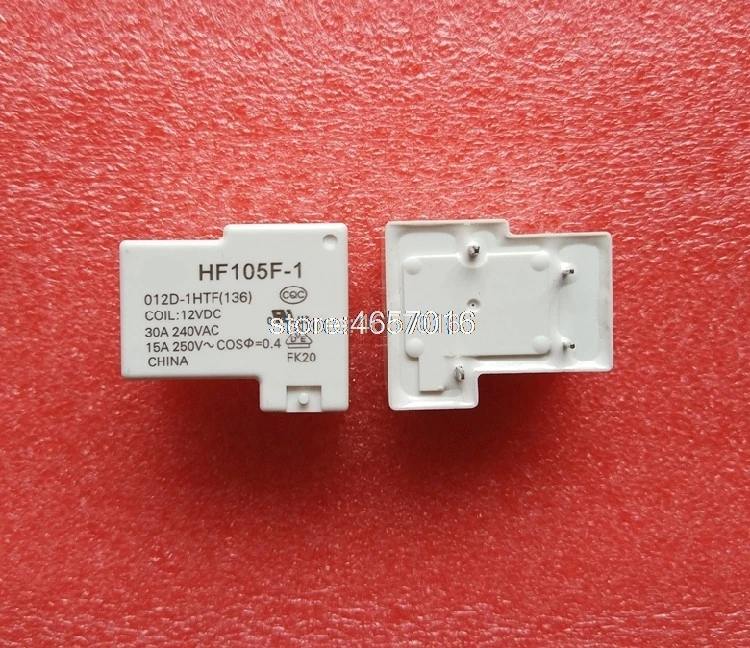 

5pcs/Lot Relay HF105F-1-012-1HTF HF105F-1 012-1HTF (136) T90-1A-12V-4P-30A