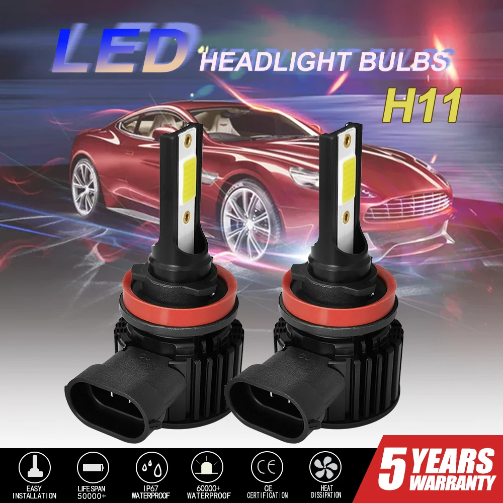 

Dukallson 2PCS LED Car Headlight Bulbs 80W 12000LM H11 9006 HB4 9005 HB3 H3 H7 H4 H1 Mini Headlamp Kit Bulb Fog Car Light