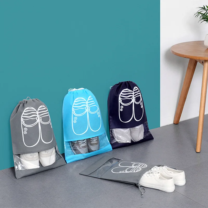 

Non-woven Shoes Bag Waterproof Dustproof Travel Bag Portable Tote Drawstring Bag For Shoes Storage Shoes Organizer