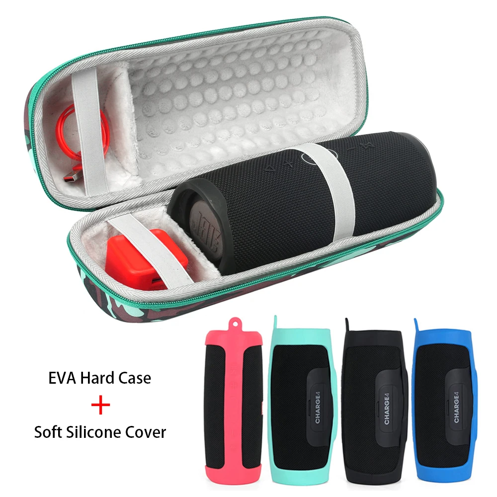 2 в 1 Жесткий EVA чехол для хранения на молнии + Мягкий силиконовый JBL Charge 4 Bluetooth