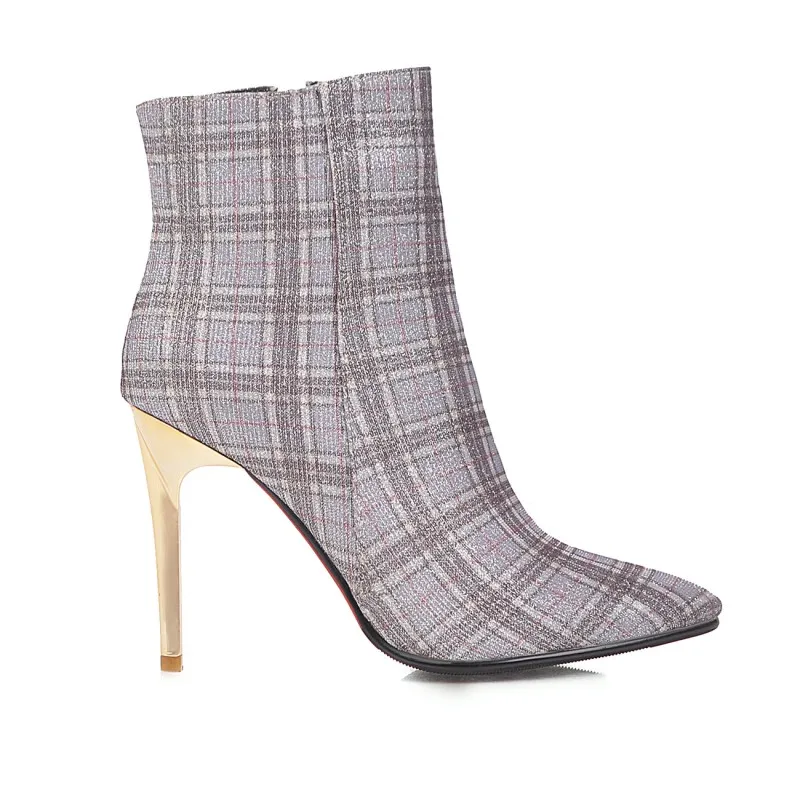 Женские ботильоны в полоску зимние ботинки больших размеров 9 10 11 12|Женские