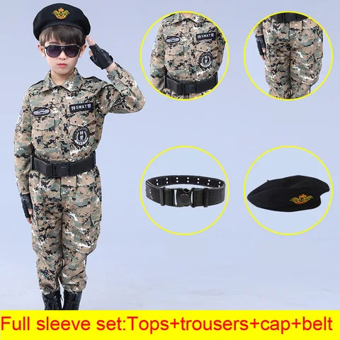 100-170 см, детский карнавальный подарок на день рождения для мальчиков, военная форма, костюм в армейском стиле для подростков, куртка летучая мышь, костюм для косплея на Хэллоуин