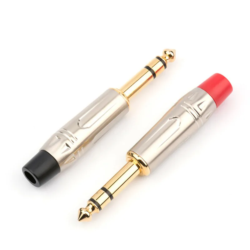 

10pcs Speaker 6.35mm Plug TRS Connector 1/4" Jack 3 Poles Stereo 6.35 mm 6.5mm Connectors For Microphone Mixer Guitar Cable
