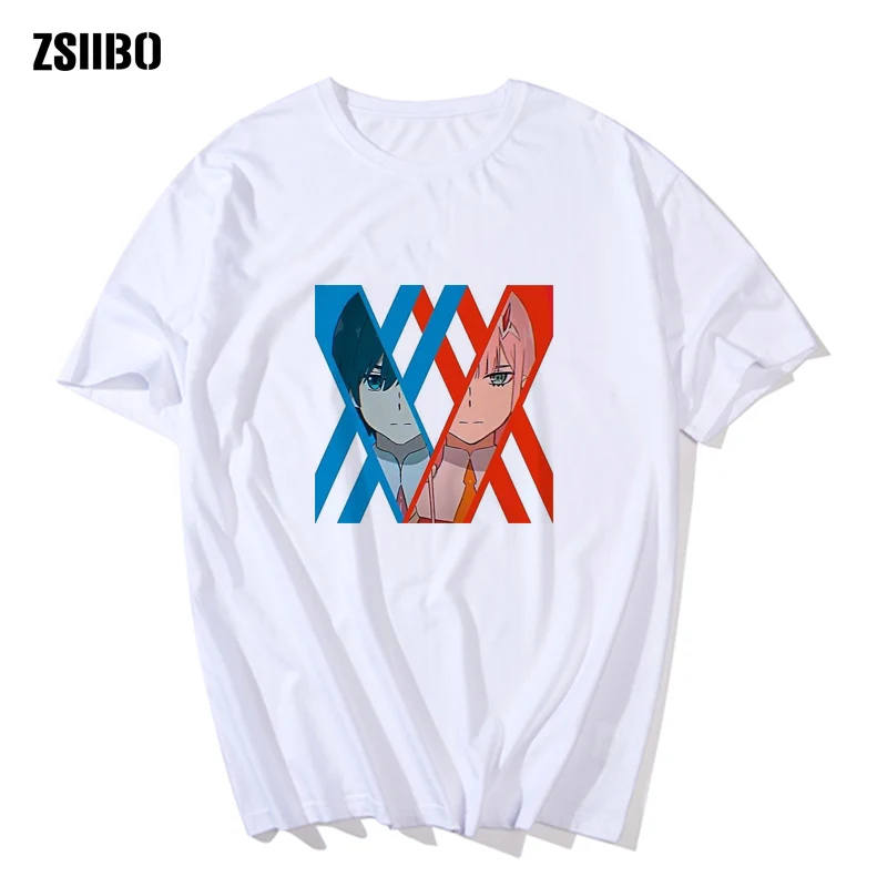 Футболки ZSIIBO Man's Darling In The Franxx Zero Two Waifu Забавные футболки с короткими рукавами