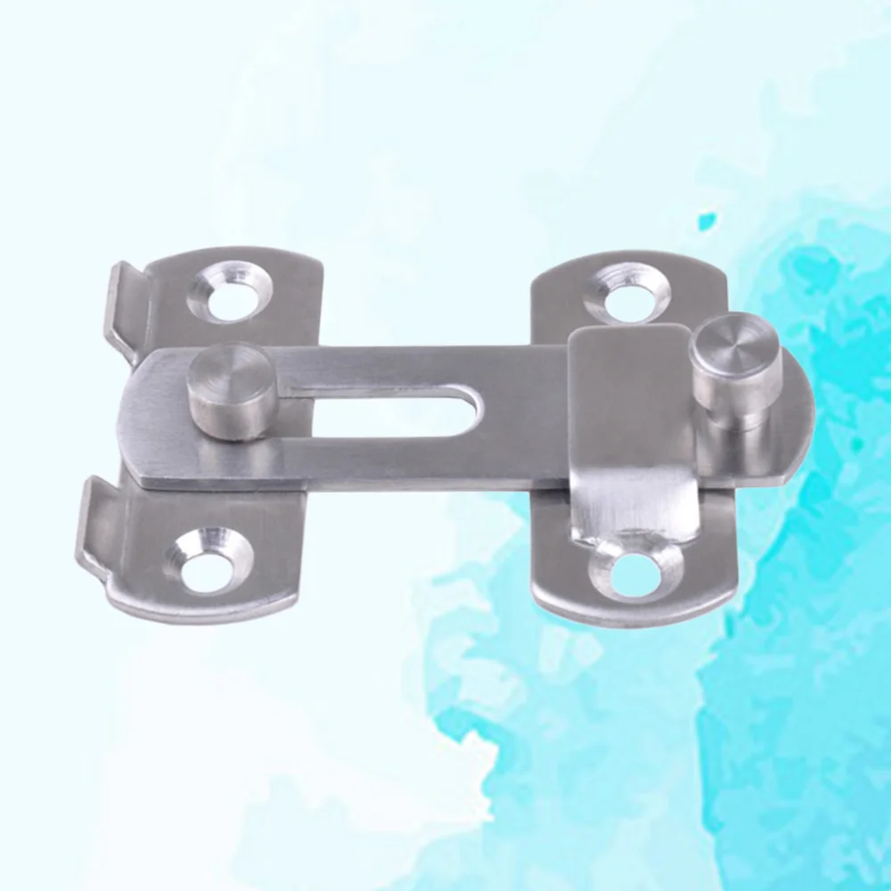 

4 inch Stainless Steel Door Brushed Texture Bolt Insurance Bolt Door Buckle Small Pet Cage Door Lock (Silver)