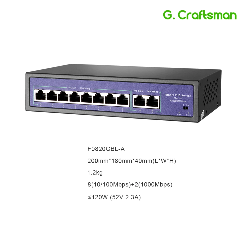 4 + 2 8 Мбит/с порт Poe коммутатор Поддержка порта IEEE802.3af/at для CCTV 5 Мп IP-камеры
