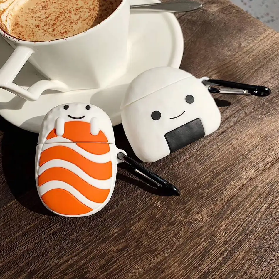 Забавный 3D чехол для наушников AirPods силиконовый Apple Air Pods 2 кольцевой ремешок |