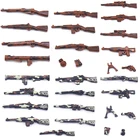 Военные строительные блоки Второй мировой войны, фигурки Solider, подарки, камуфляжное оружие, пистолеты, гранаты, аксессуары, деревянная зернистая игрушка для детей