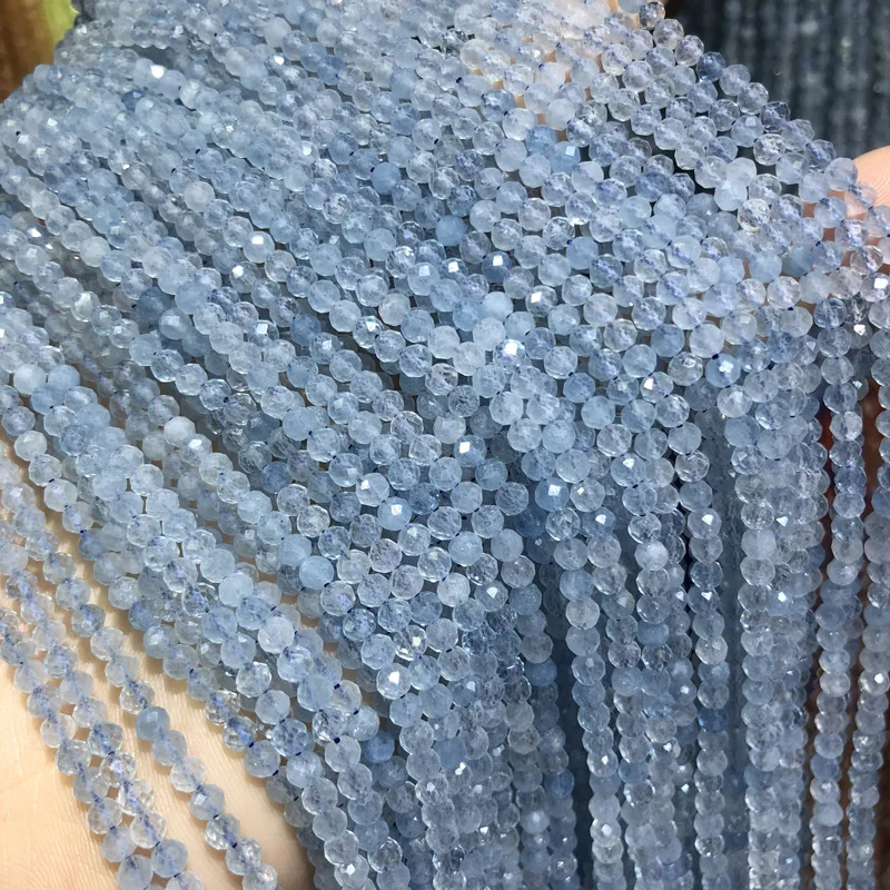 

New Ice Transparent Aquamarines Natural Stone Beads for Jewelry Making Necklace Accessories Gifts for Women Size 2 3 4 mm