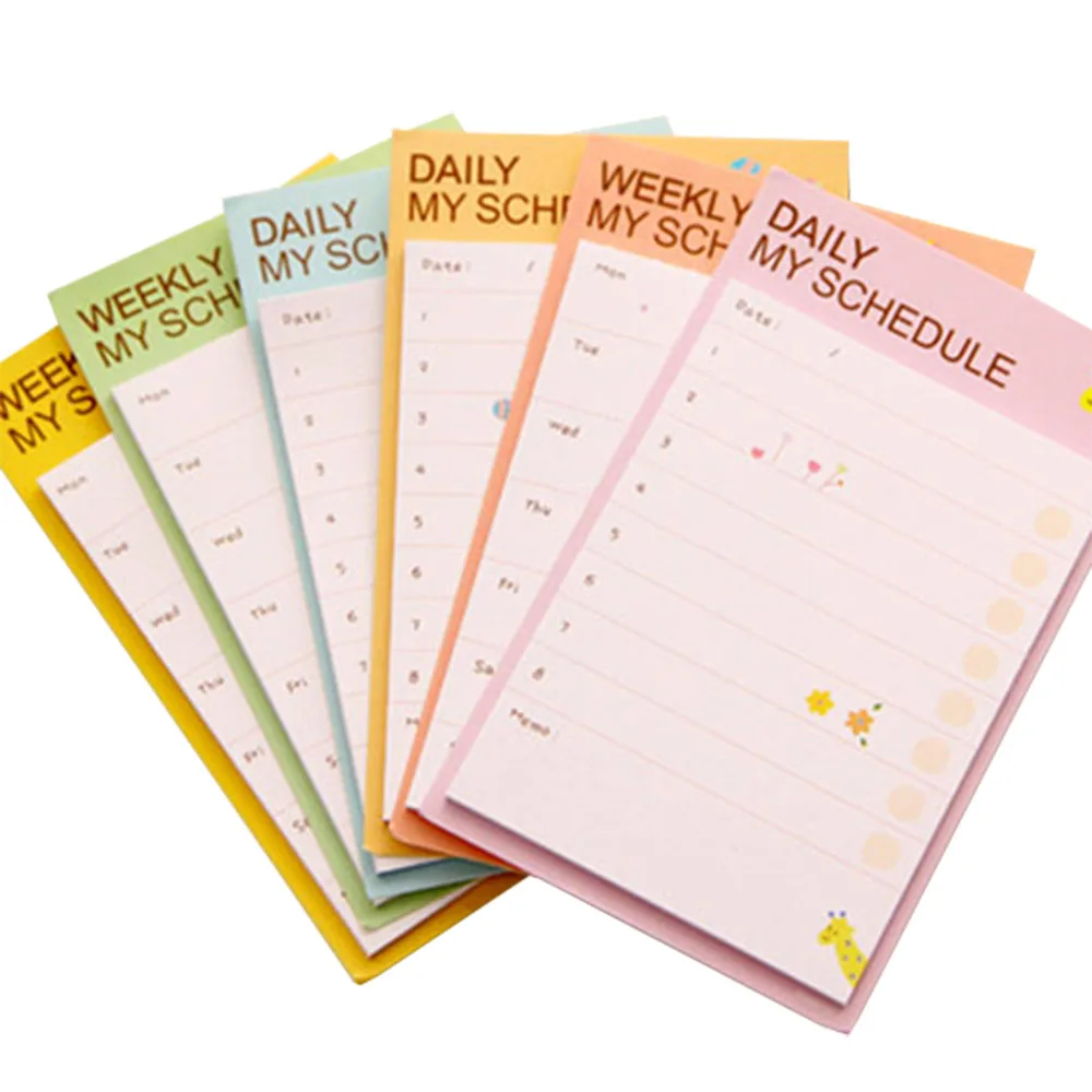 

1Pcs Notes Check Schedule Sticker Sticky List Planner Memo Weekly Pad Daily student supplies