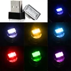 1 шт. мини RGB USB светодиодный автомобильный окружающий свет Автомобильный интерьер декоративная атмосферная лампа неоновый свет для стайлинга автомобильные аксессуары 7 цветов