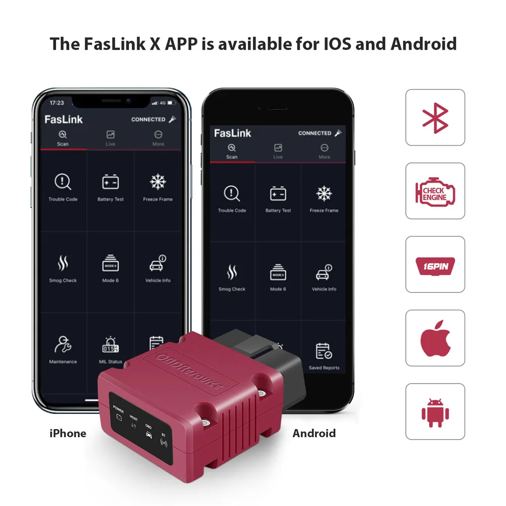ELM327 BT V1.5 OBD2 Scanner Car Code Reader Bluetooth 4.0 for Android iPhone iOS FaslinkX ELM 327 PIC18F25K80 Auto OBD Tool | Автомобили и