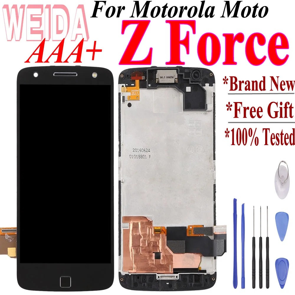 Без битых пикселей для Motorola Moto Z Force XT1789 ЖК-дисплей сенсорный экран дигитайзер Замена для Moto Z Force Протестировано с инструментом