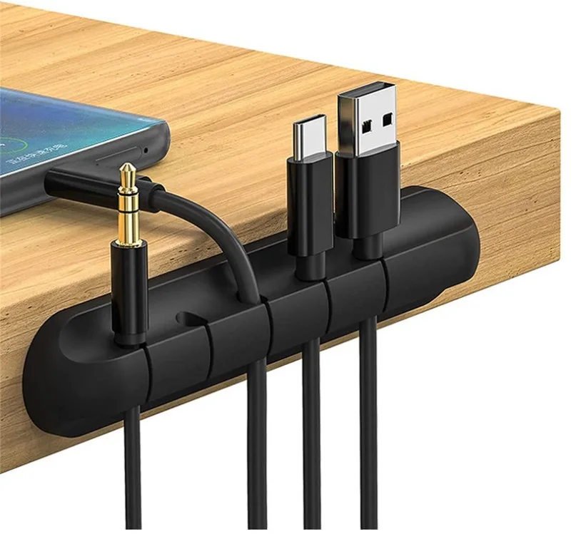 

L16 Cable Organizer Silicone USB Cable Winder Desktop Tidy Management Clips Cable Holder for Mouse Headphone Wire Organizer