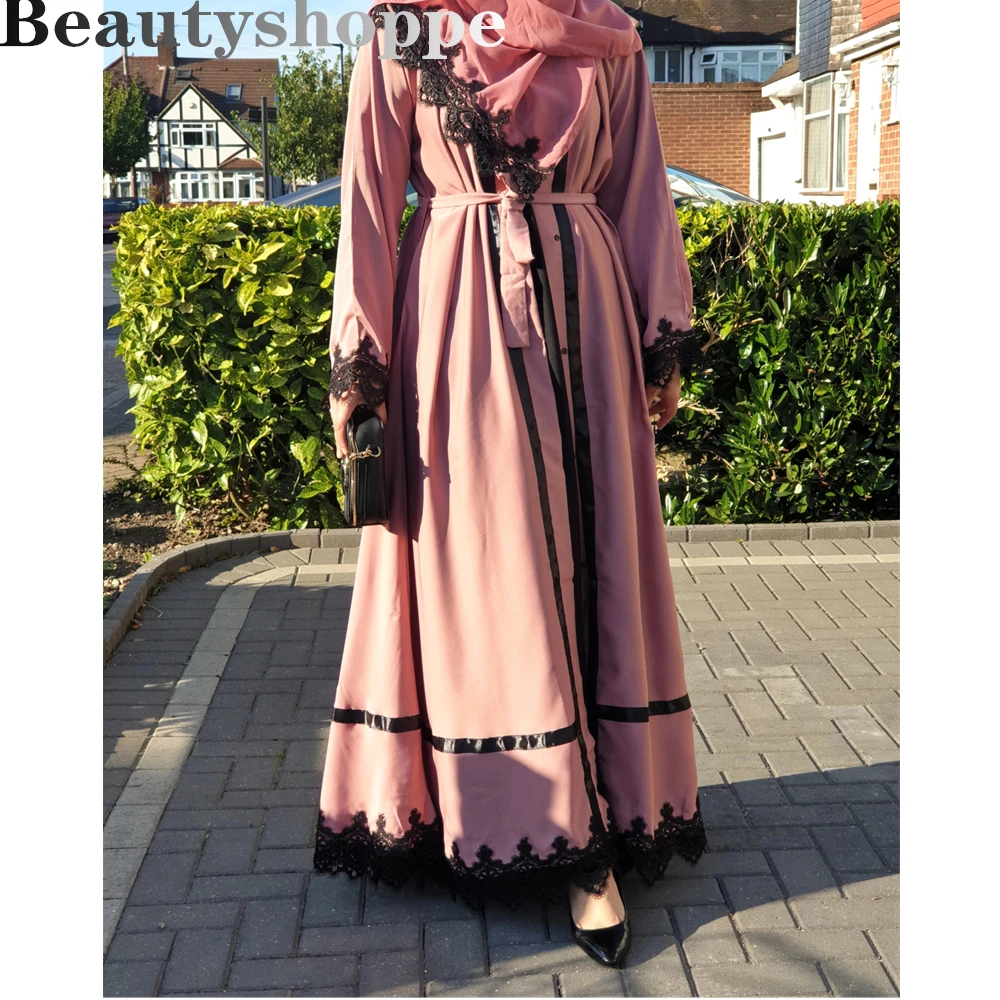 Коричневый женский кардиган в дубайском стиле Открытое платье макси Абая кафтан