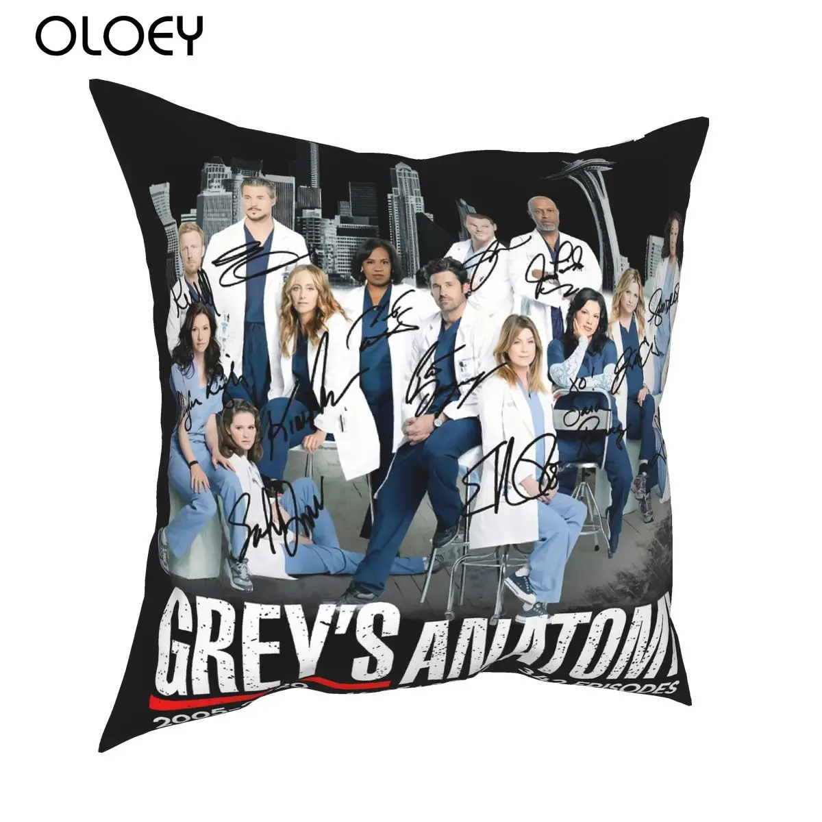 

Greys Anatomy 20052020 16 Seasons 342 Episodes Signatures Cheap Price Plus Size Harajuku Pillow Case Cover 45x45cm