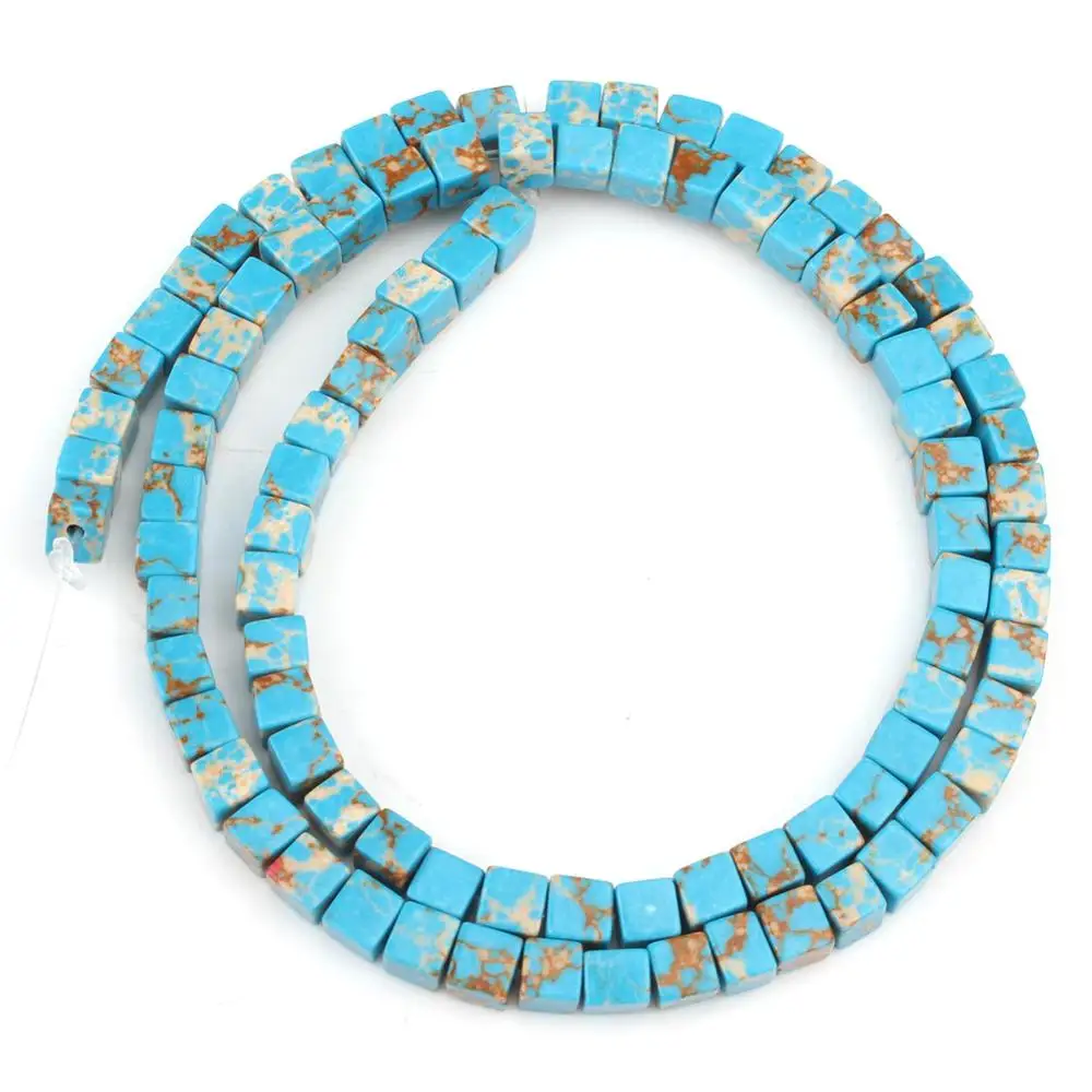 Light Blue Sediment 5*5 мм Квадратные бусины из натурального материала розовый кристаллический кварц Агаты морской осадок бусины для самостоятельного изготовления ювелирных изделий браслет серьги аксессуары - Цвет: Light Blue Sediment
