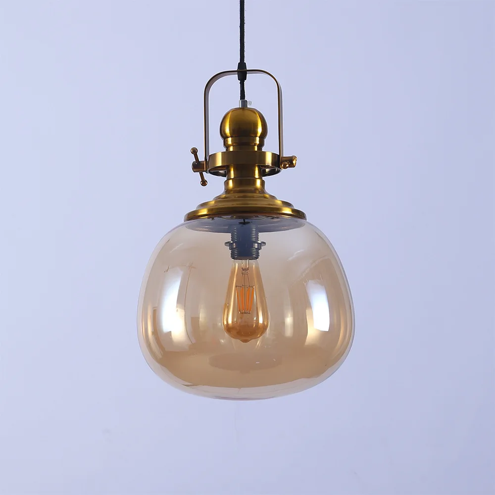 Новый Янтарный стеклянный подвесной светильник s роскошный золотой домашний