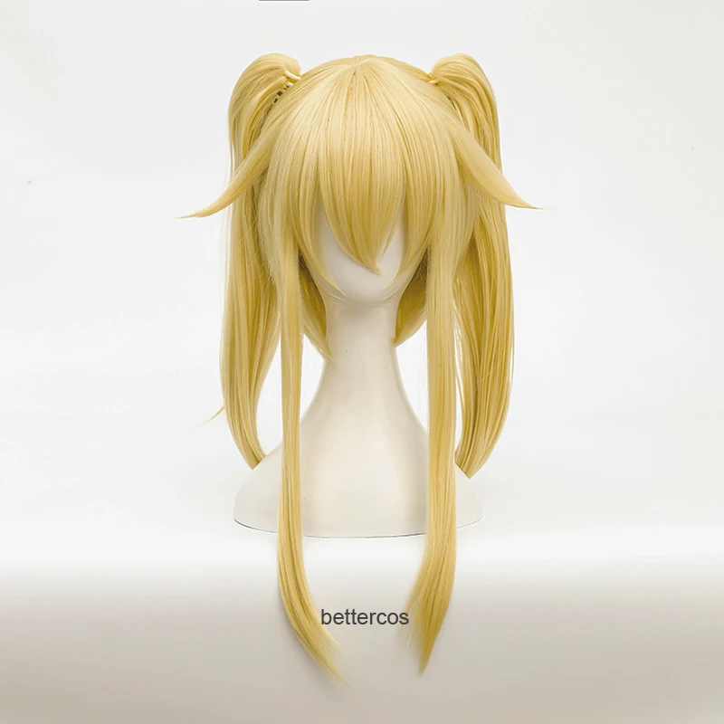 

Mary Saotome Meari Blonde Chip Ponytail Synthetic Hair Heat Resistant Cosplay Anime Wig + Silk Black Ribbon + Wig Cap